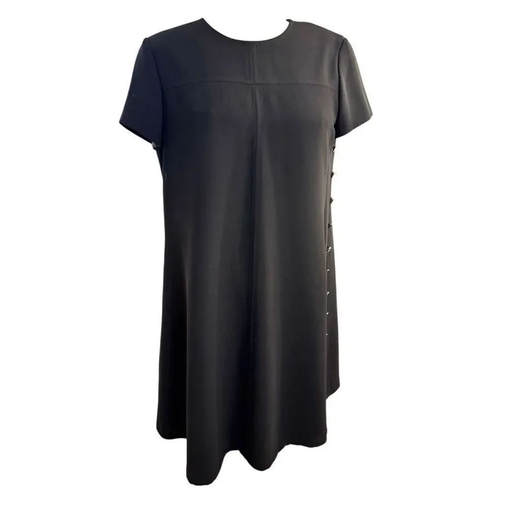 Jones New York Side Button Swing Dress Black Sz. 12
